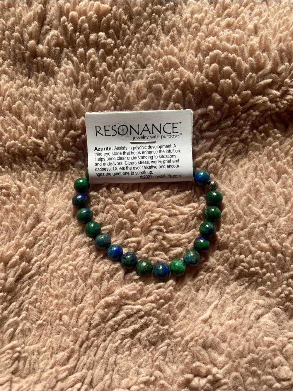 Azurite Beaded Bracelet - Blue & Green